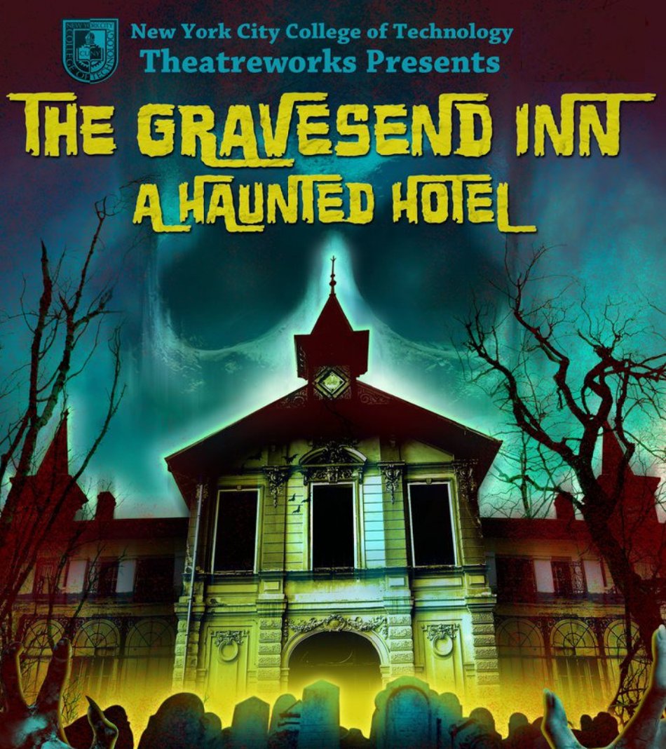 CityTechAlumni's tweet photo. #citytech welcomes you to join us for the 20th Anniversary of the Gravesend Inn Haunted Hotel at the Voorhees Theatre.
For more information please call (718) 260-5588. #citytechalumni #halloween #hauntedhotel https://t.co/zNXHTAo49F