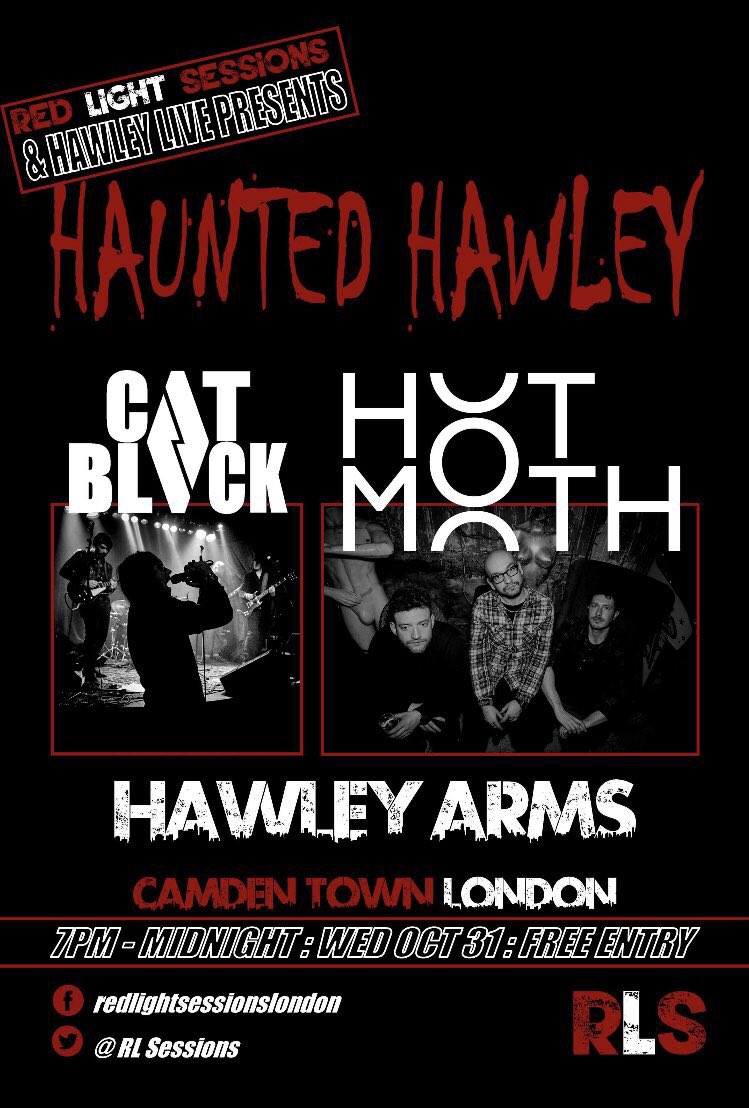 Only one place to be on HALLOWEEN. 💀
<a href="/hawley_arms/">The Hawley Arms</a> with <a href="/CATBLACK_band/">CAT BLACK</a> &amp; <a href="/HOT_MOTH/">Hot Moth</a> 
TRICK or TREAT? You decide...🧛🏻‍♀️🧛🏻‍♂️🧟‍♀️🧟‍♂️🦇🕸🕷

facebook.com/events/3006213…