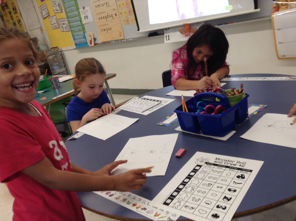 MissFizTeach's tweet photo. We rolled and created monsters with partners today. #followingdirctions #numberid https://t.co/ZdZcBmDAlh