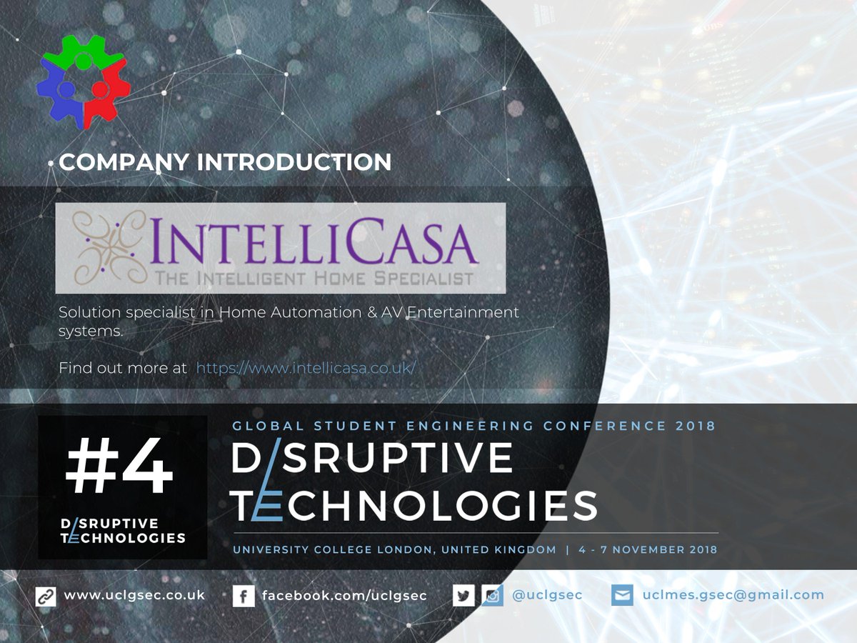 UCLGSEC's tweet photo. 4 days to go to the conference!
Introducing the next few companies participating in our conference: IntelliCasa, HoloMe and Knightec. More to come! Intrigued with what they do?
Don't miss out, register for the conference today!
REGISTER NOW: https://t.co/NwoHBjXCp4 https://t.co/NEcYgGeNlh