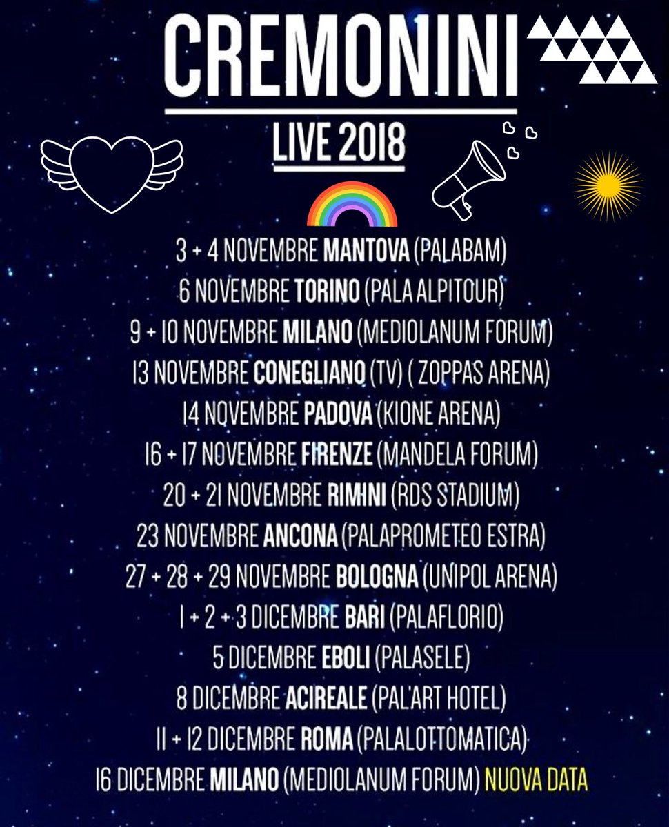 CesareRacconta's tweet photo. Vieni a vedere perché... 🌈

In bocca al lupo Ce
#CremoniniLIVE2018 #tuttodipendedallamusica 
@CremoniniCesare https://t.co/Qq57OceSTG