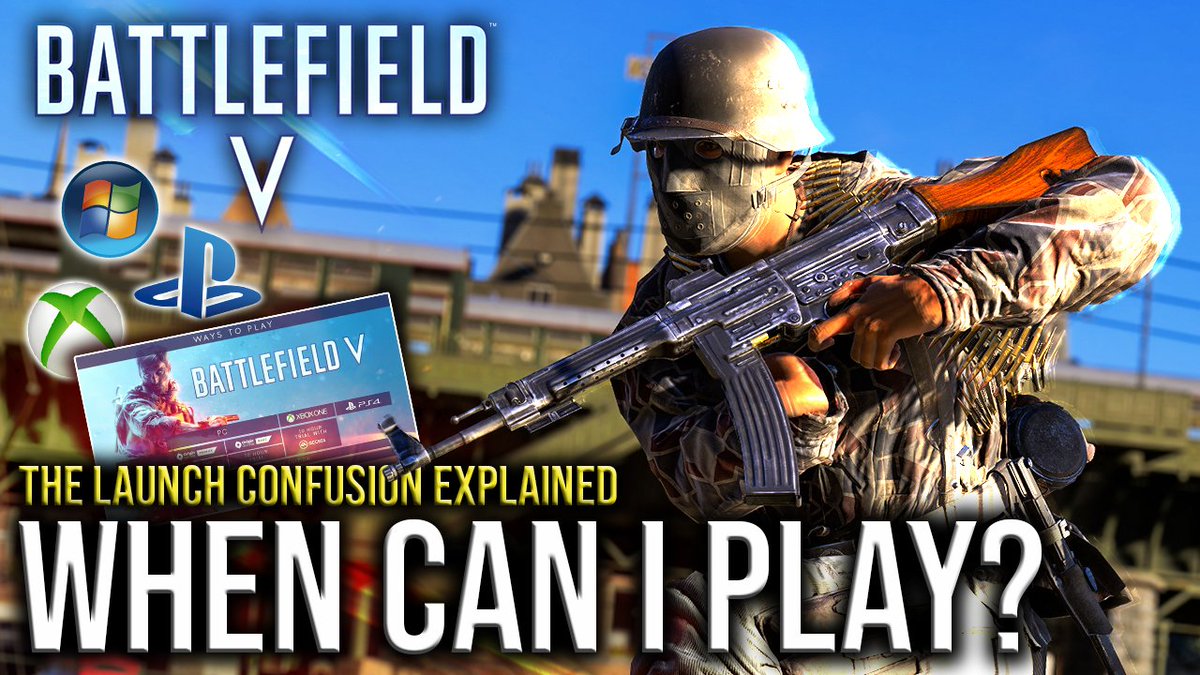 LoganTheBrawler's tweet photo. The launch of #BattlefieldV is just around the corner but do you know exactly when YOU can start playing? :)

Link: https://t.co/9JPZriJ7UY

Beautiful art: @Commander_Wacky 

#Battlefield #BFV #battlefield5 
#YouTube #dicefriend https://t.co/bHXIjVNFkg