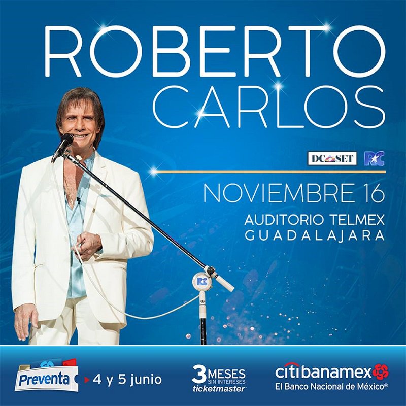 ¡Roberto Carlos te espera este 16 de Noviembre en Guadalajara para cantar todos sus grandes éxitos! Adquiere tus boletos aquí: bit.ly/2t0MYqw