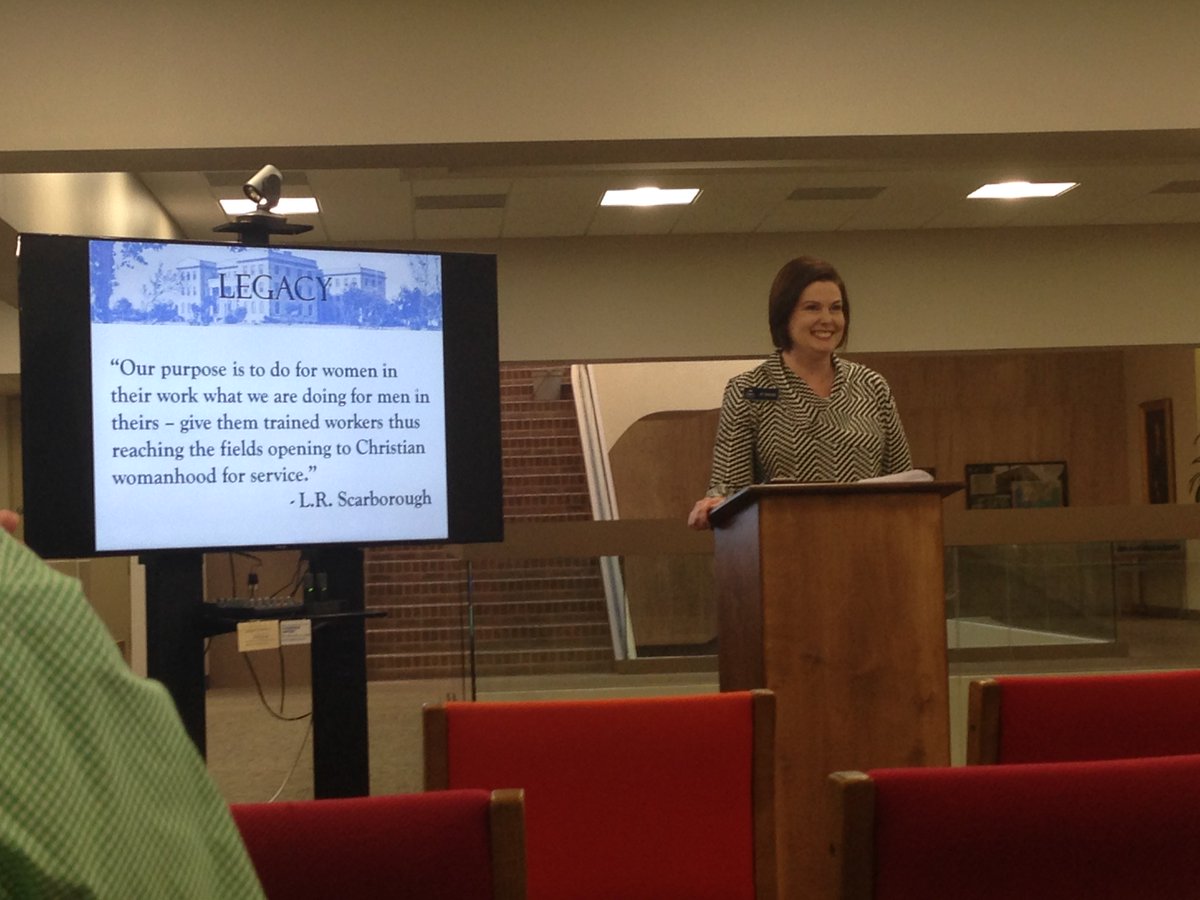 CharlesHuckaby's tweet photo. Great insight on the history of @swbts training women for kingdom service at @jillbotticelli 's Archive Talk "Our Home on the Hill: A History of the Baptist Woman's Missionary Training School." #swbtsarchives https://t.co/nbrCQ3aMNR