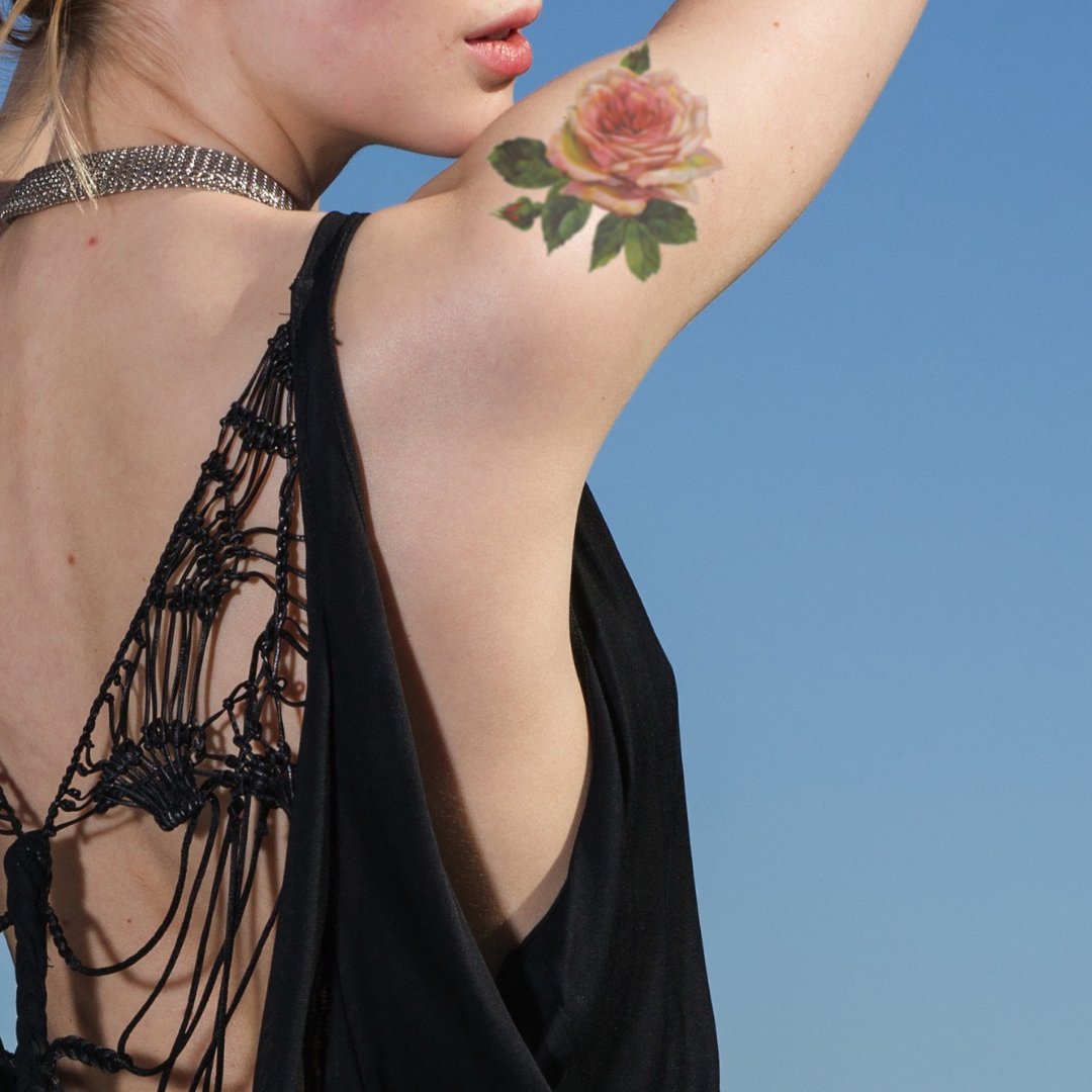 TheFickleTattoo's tweet photo. Missing warmer months?  Here is Southern CA it still feels like Summer.  "She Rose to the Occasion" --> Click link in bio 🐙🌿☠️🌹🗝🔮 @TheFickleTattoo #temporarytattoo #temporarytattoos #tattoo #tattooideas #tattoos #vintagetattoos #victorian #halloween #botanicaltattoo https://t.co/TRByvcPtel