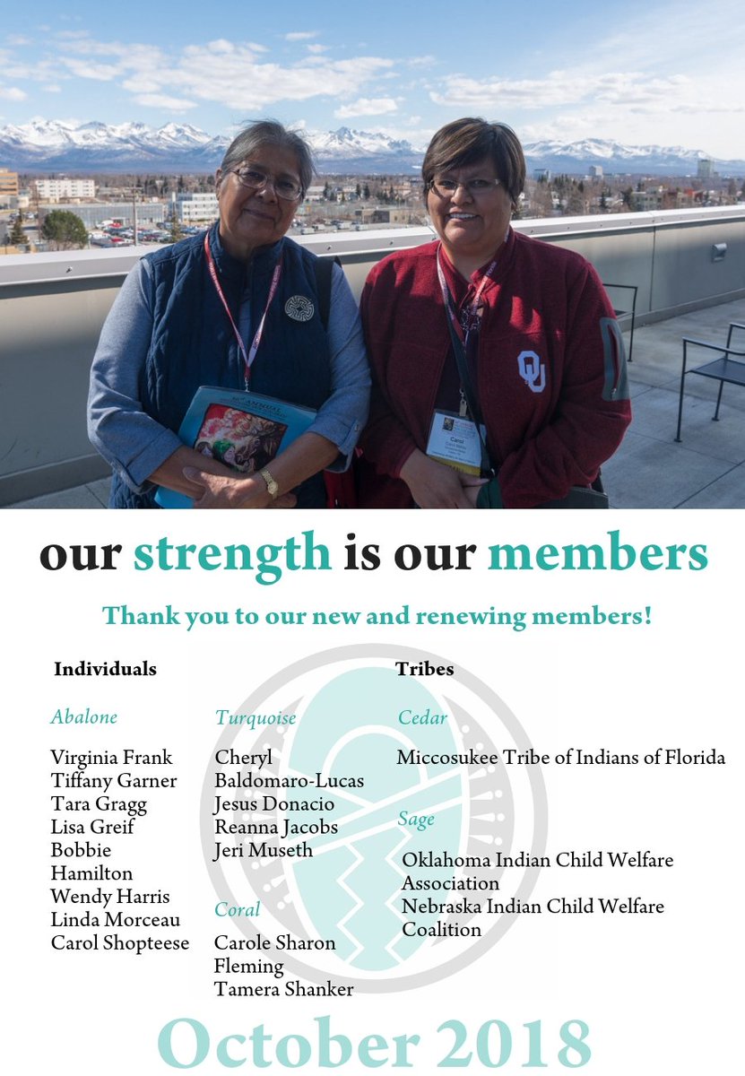 NativeChildren's tweet image. THANK YOU to our new and renewing members! Sign up for the NICWA monthly member webinar this Wednesday for Reclaiming #NativeTruth and the lastest research on #ICWA messaging with @FNDI303  nicwa.org/membership/