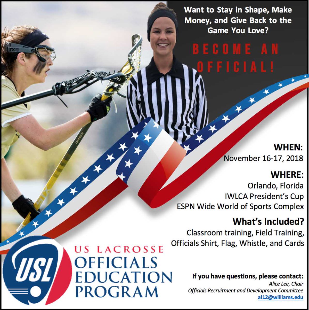 Calling all college players and recent grads: Registration is now open for the College Player Officials Academy to be help in conjunction with the President's Cup in November. For more info or to register: ow.ly/fzw730mpZbu <a href="/USLacrosse/">USA Lacrosse</a>