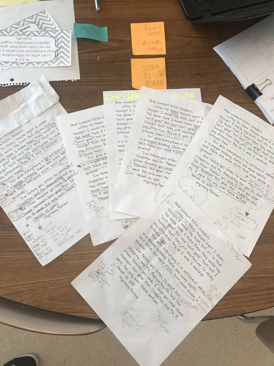 edpuzzlesarah's tweet photo. We had mysteries to solve today! These text detectives figured out who wrote these letters based on EVIDENCE IN THE TEXT! This is my fav way to introduce inferences! They have no clue weβre working on content! The convos they were having were π― #snewton #textbasedevidence https://t.co/TU13djidvm