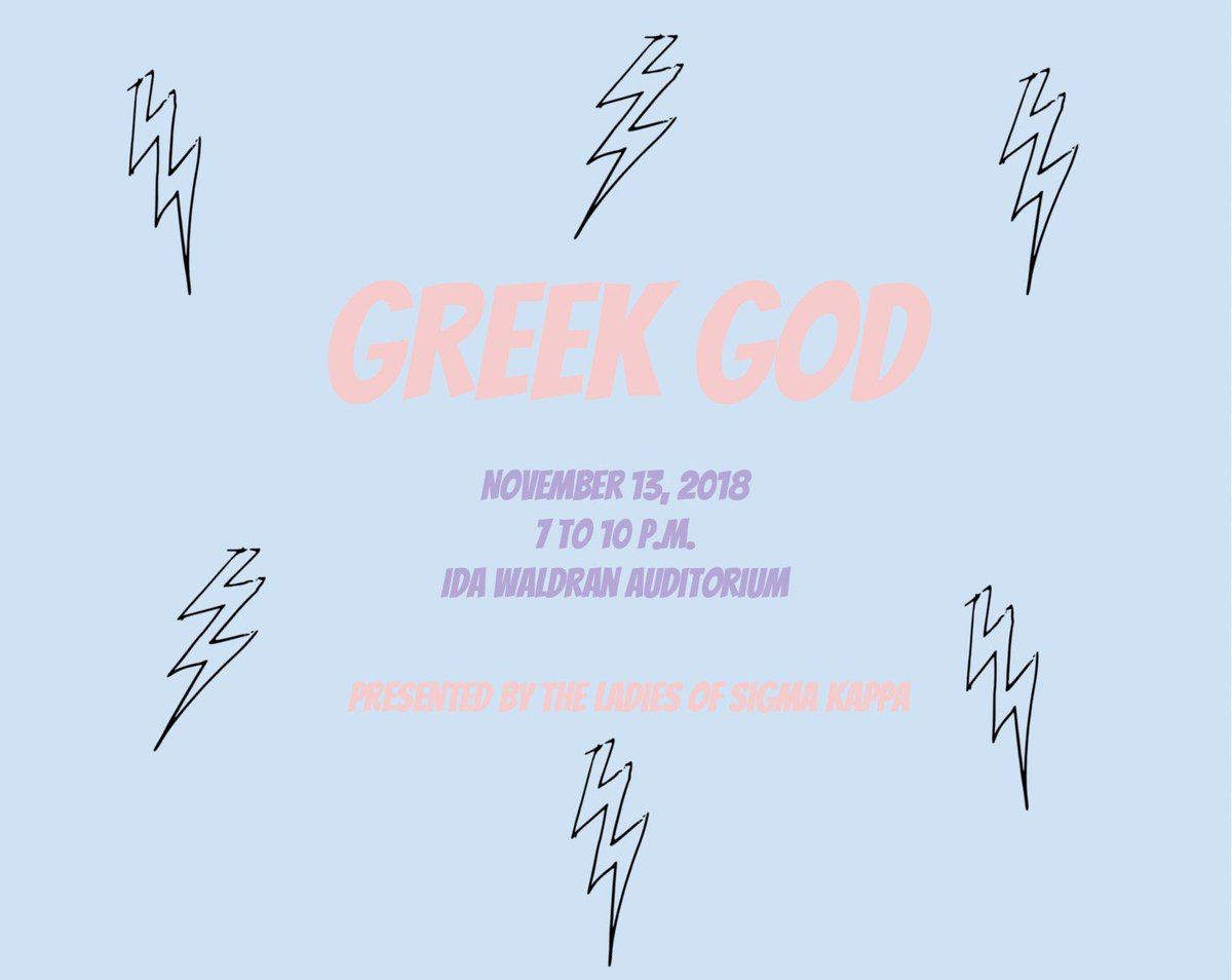 RT this to win a free entry to Greek God!
If you buy your ticket online through our CrowdChange link you will be entered into a raffle to win a free Greek God shirt! sigmakappa.crowdchange.co/5098 
REMINDER THAT WE WILL NOT HAVE CASHAPP OR VENMO!
WE WILL TAKE CASH AT THE DOOR! (5$)