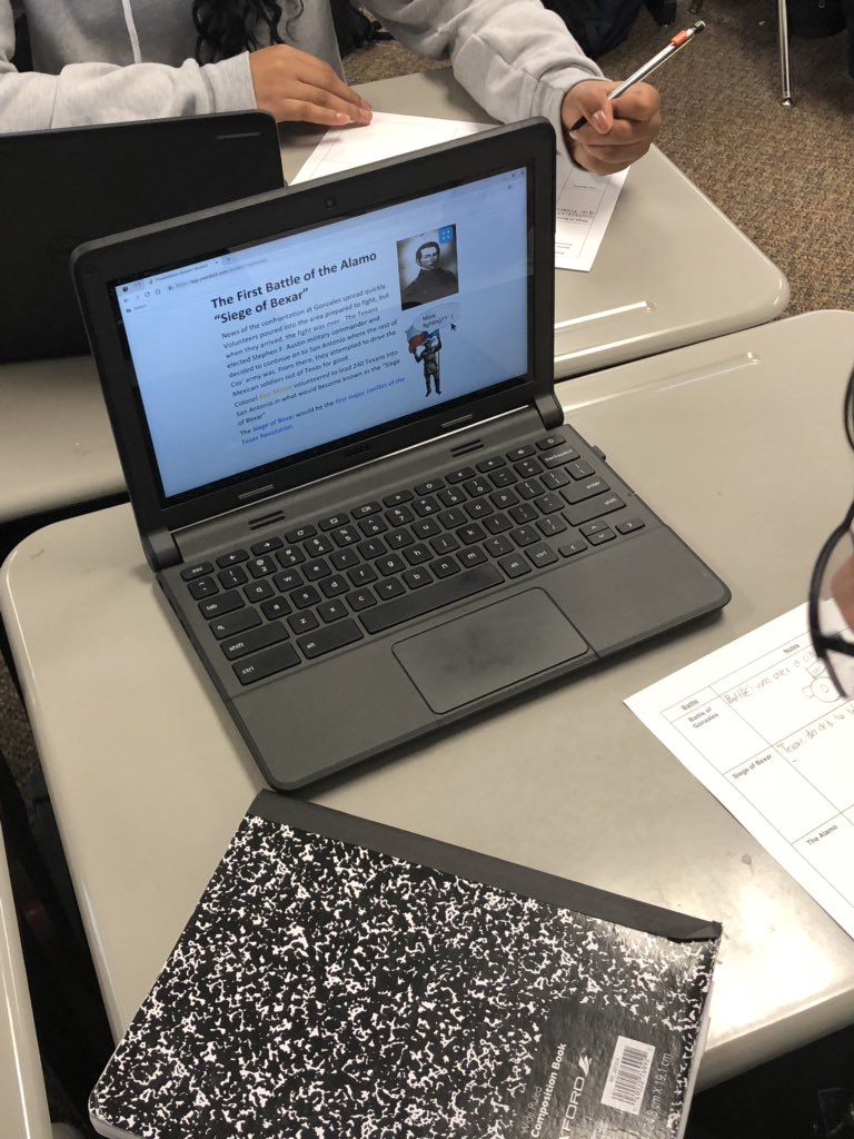 coach_m_cruz's tweet photo. Shout out to @Coach_D_Green for using #peardeck to help his students  understand the Texas Revolution! Shout out also to @WeissTMS for creating the pear deck! #socialstudiesrules #texasrevolution #wearethebest https://t.co/bXxscEiv9C