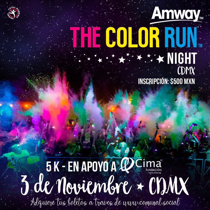 comunalmx's tweet photo. Participa este 3 de Noviembre en #TheColorRun y apoya a @fundacion_BECAR comprando tu boleto con nosotros! #VoluntadParaAyudar #ComunalMx https://t.co/CP9NByFo7v