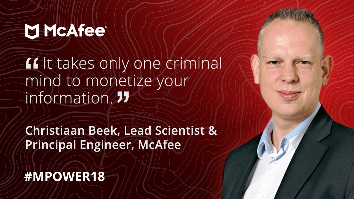 McAfee's tweet photo. .@ChristiaanBeek at #MPower18 Sydney discusses past and future cyber threats to help secure today and tomorrow's world. https://t.co/Hjul3EEqDy