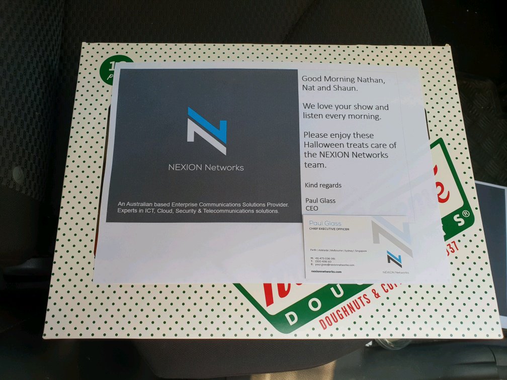 We hope the <a href="/nova937/">Nova 937</a> morning crew enjoy their Halloween treats this morning! #Halloween #KrispyKreme #novanns @Natty_Nat_Nat