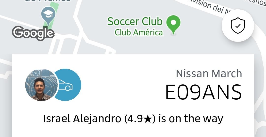 Pizu's tweet photo. El chofer terco no aguantó. Reporto con gusto que el aferre en modo "a ver quién puede más", fue ganado por su secure server. @Uber_MEX contestó por DM en modo "orita, pérame", pero lo relevante es que en éste momento hay un tramposo con la tripa convertida en nudo. No la mía. ;) https://t.co/6bJCqEmGza