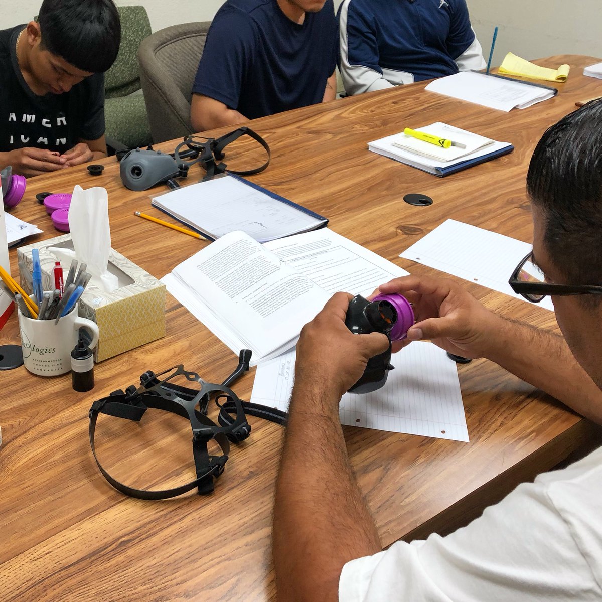 Happy #Monday! Our students are learning how to assemble #respirators. Click here bit.ly/2OeA6pk to view and register for #classes! #EcologicsTrainingInstitute