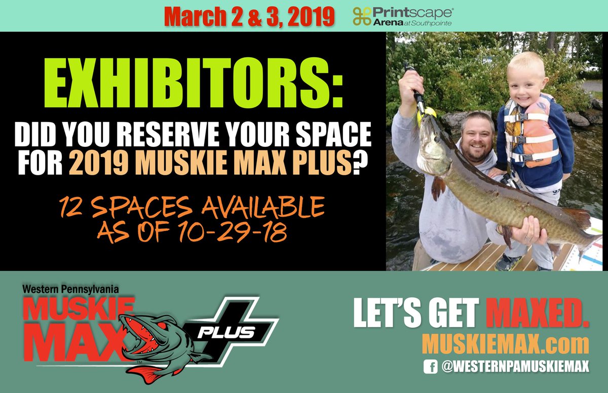 2019 MUSKIE MAX PLUS Fishing Expo is going to be a the BEST show to date!... EXHIBITORS: if you want to reach our audience, better get on board ASAP - almost a ‘sold out’ event... #muskiemax #muskellunge #muskyfishing #letsgetmaxed MUSKIEMAX.com