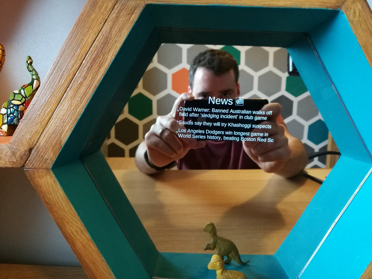Chrisok86's tweet image. #smartshelf with integrated #smartmirror made using @Raspberry_Pi and @pimoroni #hyperpixel display. Displaying news, weather and time so far.
#Python #RaspberryPi @TheMagPi