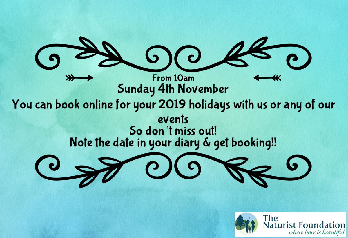 Don’t forget to note 4th November in your diary! We looo forward to welcoming all visitors &amp; members in 2019 #Summer2019 #events #camping #bh5k #nakedrun #PitS19 #jazz #outdoorgames #fieldevents #naturism #clothingoptional #wherebareisbeautiful
