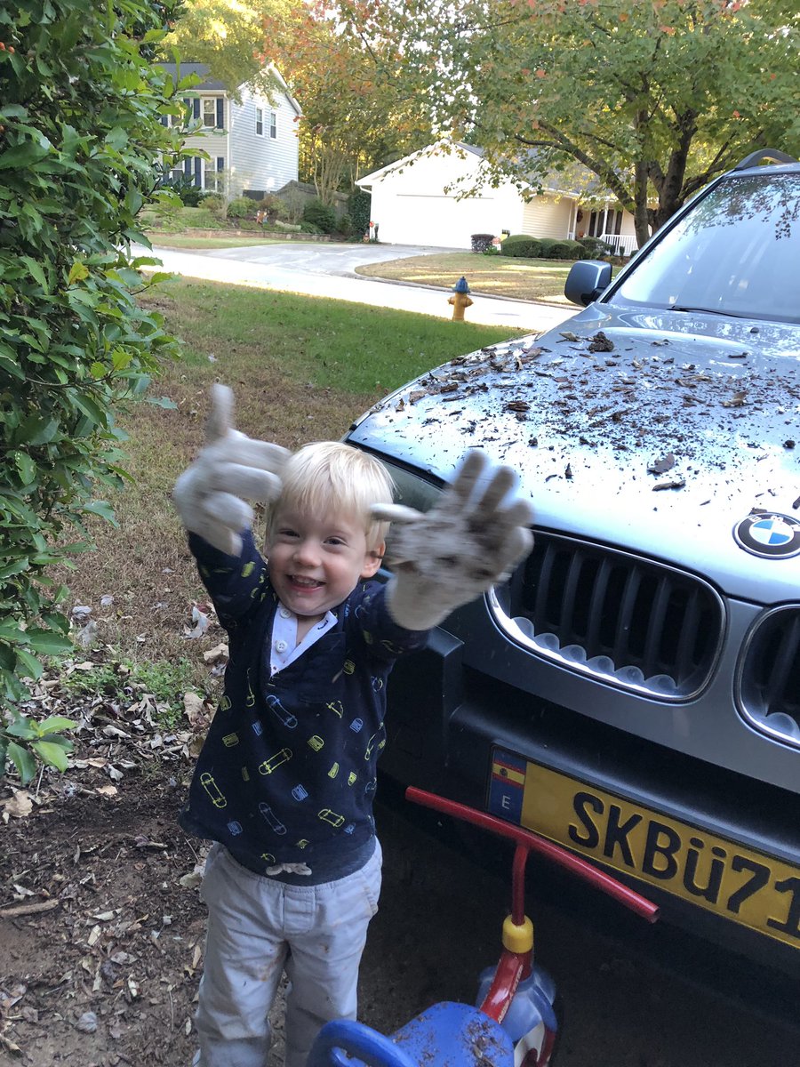 sbuhr247's tweet photo. I turned around for one second and this is what I find. I place 100% of the blame on the @BlippiOfficial truck wash video. https://t.co/2RCO8GhRdi