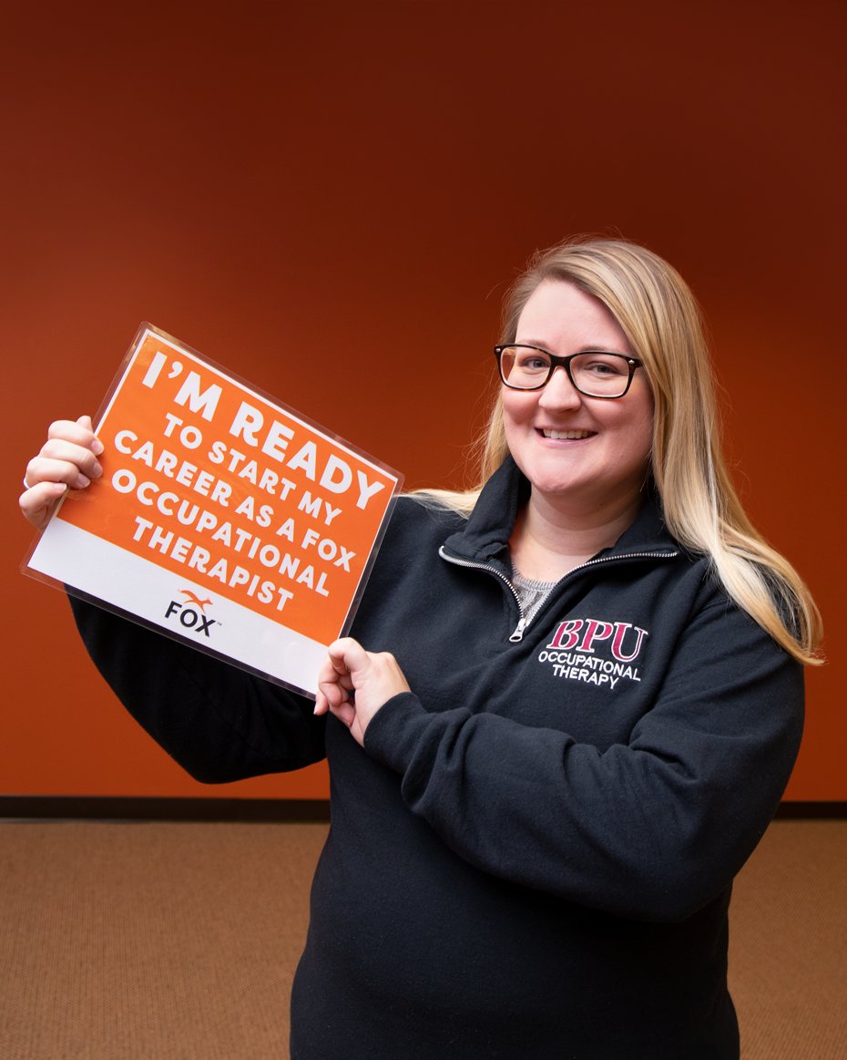 FOXRehab's tweet image. Nicole Morales, MS, OTR/L, says, "#ImReady," as she begins her #OccupationalTherapy career as a #newgradOT with FOX. We are so excited to see what this @Bay_Path alum brings to our practice and our older adult community!