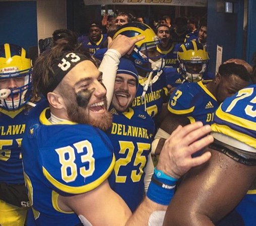 humanreset1's tweet photo. Delaware resets at half, beats #10 Towson 40-36 🏈 
By focusing on the present and positive thoughts, we can all achieve a come back victory, in sports and in life! https://t.co/t7lUWTcH75