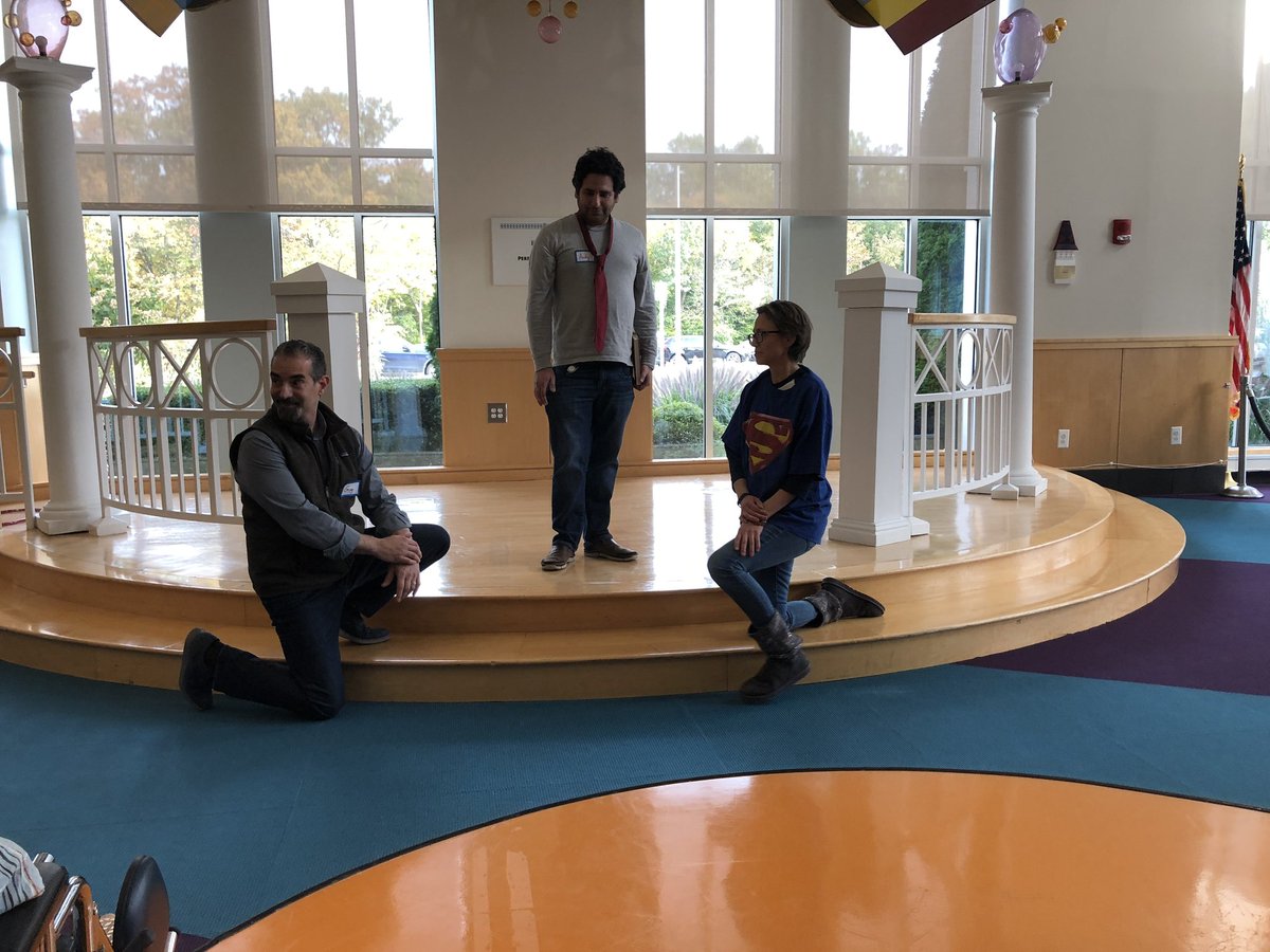 Regeneron's tweet photo. Last Friday, with the @PlayGroupTheatr, #RegeneronD4DG volunteers put on a show about superheroes for the children at @MFCHatWMC. https://t.co/ipLkcPpQD4