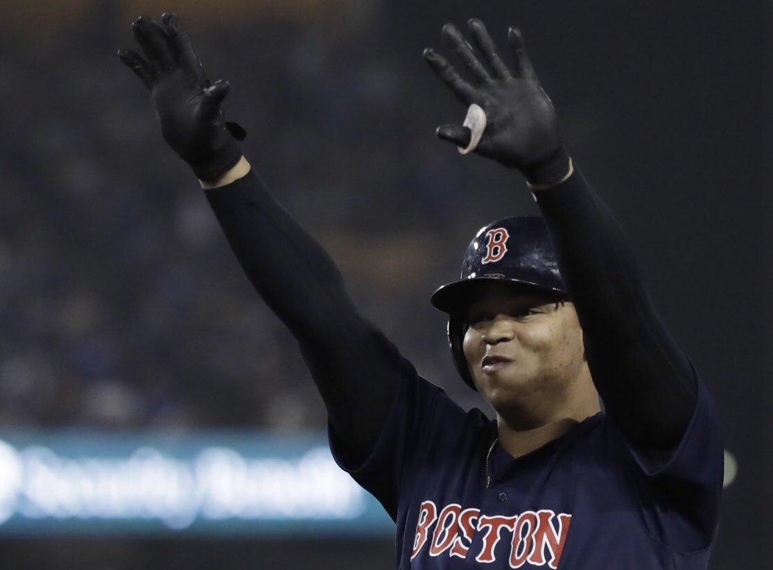 REP1Baseball's tweet photo. Congrats to @Rafael_Devers along with his #Redsox #teammates on becoming the #2018WorldSeriesChampions ! #Devers #raffy #Rafaeldevers #champs #Rep1fam #rep1baseball https://t.co/RLyz2URFwi