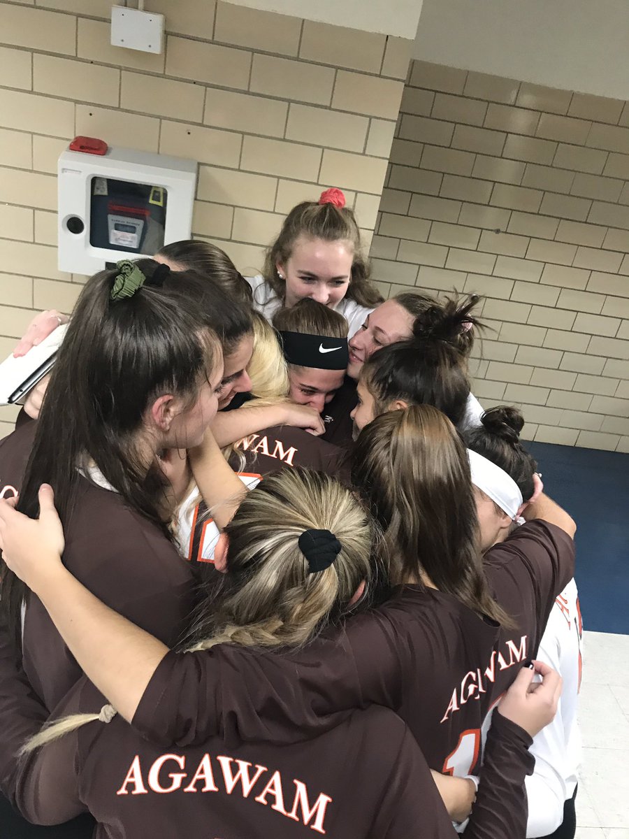 AgawamVBa11's tweet photo. Varsity smothers their seniors at the conclusion of our final march of 2018. Thanks for 4 great years Alex + Sarah #GoGwam #Legacy #FightOn https://t.co/HqlDc6n2yW