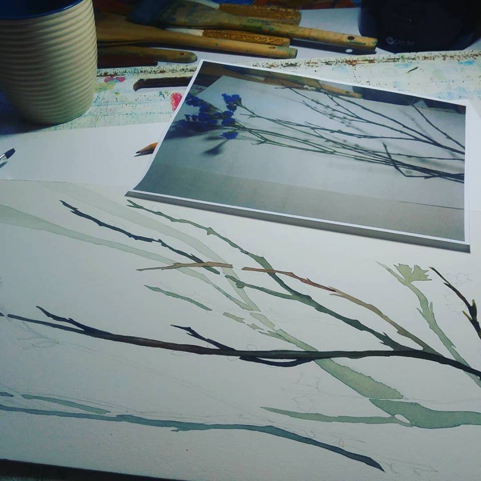 blassart's tweet photo. #PAINSTAKING BUT... thankfully not painful. 😏
A little further on a #commission today.
#art #art4u #painting #watercoloursaretheBOMB #watercolour #watercolor #microlandscape #branches #flowers #stilllife #creative #Calgaryartist #Calgaryisawesome #artlovers #artcollectors #WIP https://t.co/qHaDvCHXrL