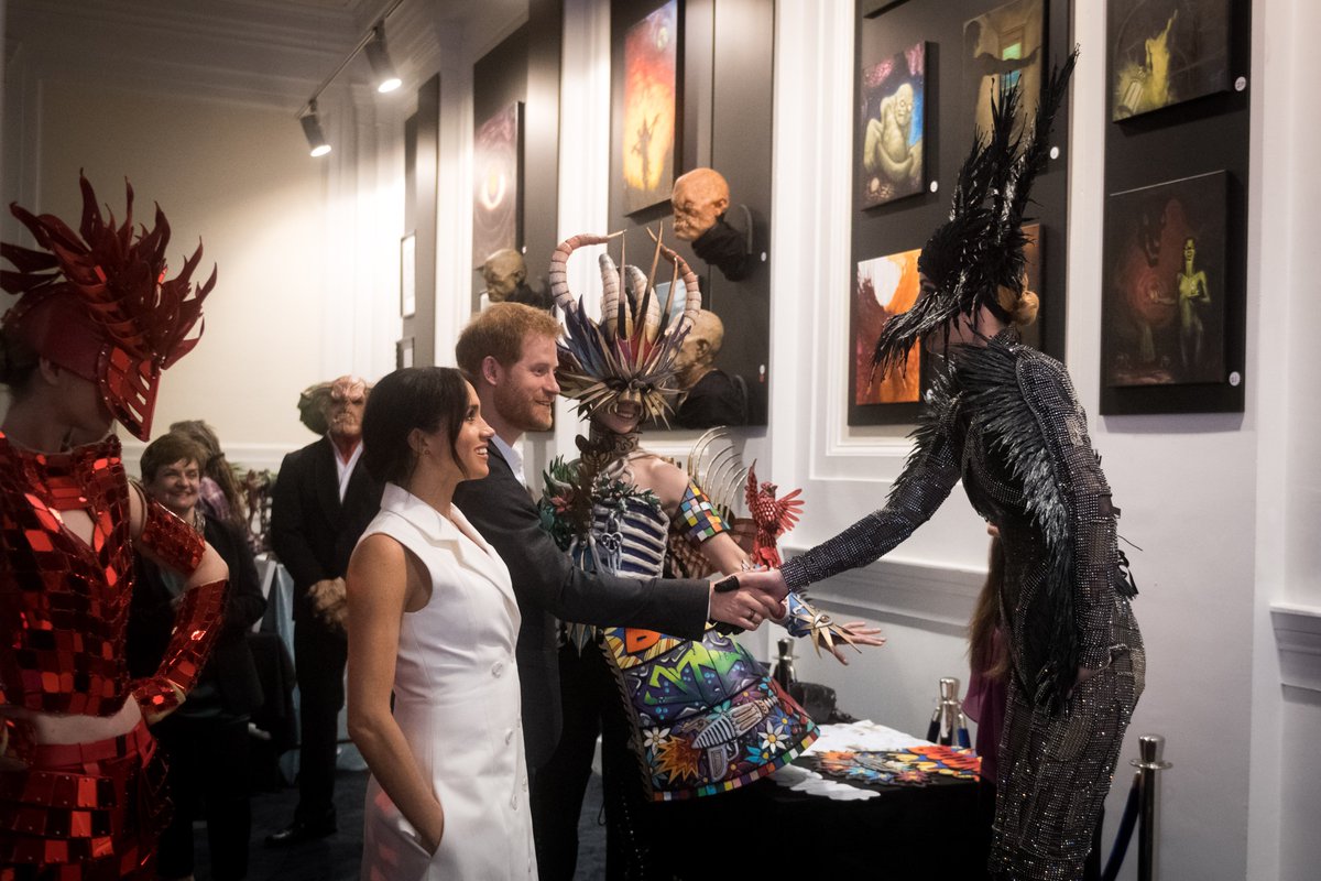Wellingtonnz's tweet photo. It was a day of coffee &amp; creative for the Sussexes yesterday! There was the much anticipated cuppa at #MaranuiCafe to advocate for mental health, and a trip to #CourtenayCreative to check out #Wellington's creative scene with @WOWAwardsShow, @weta_digital and @WetaWorkshop. https://t.co/2CgJqmdfYF