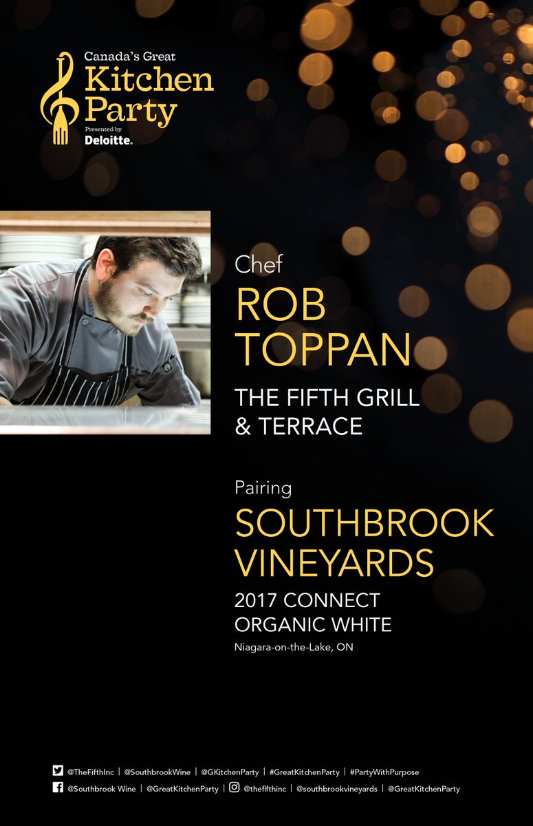 Chef Rob Toppan’s dish ft. roasted octopus with arugula pesto, autumn caponata, potato, smoked raisin purée, orange
🍷: <a href="/SouthbrookWine/">Southbrook Vineyards</a> 2017 Connect Organic White
#️⃣ #GreatKitchenParty #PartyWithPurpose