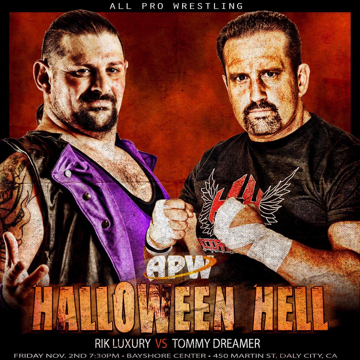 DonovanTroi's tweet image. THIS FRIDAY at @allprowrestling #HalloweenHell - my trainer and client (outside of APW) goes ONE-on-ONE with #ECW Legend @THETOMMYDREAMER! This match alone is worth the price of admission! #BeThere #APW #WrestlingPersonified #HardcoreInnovator