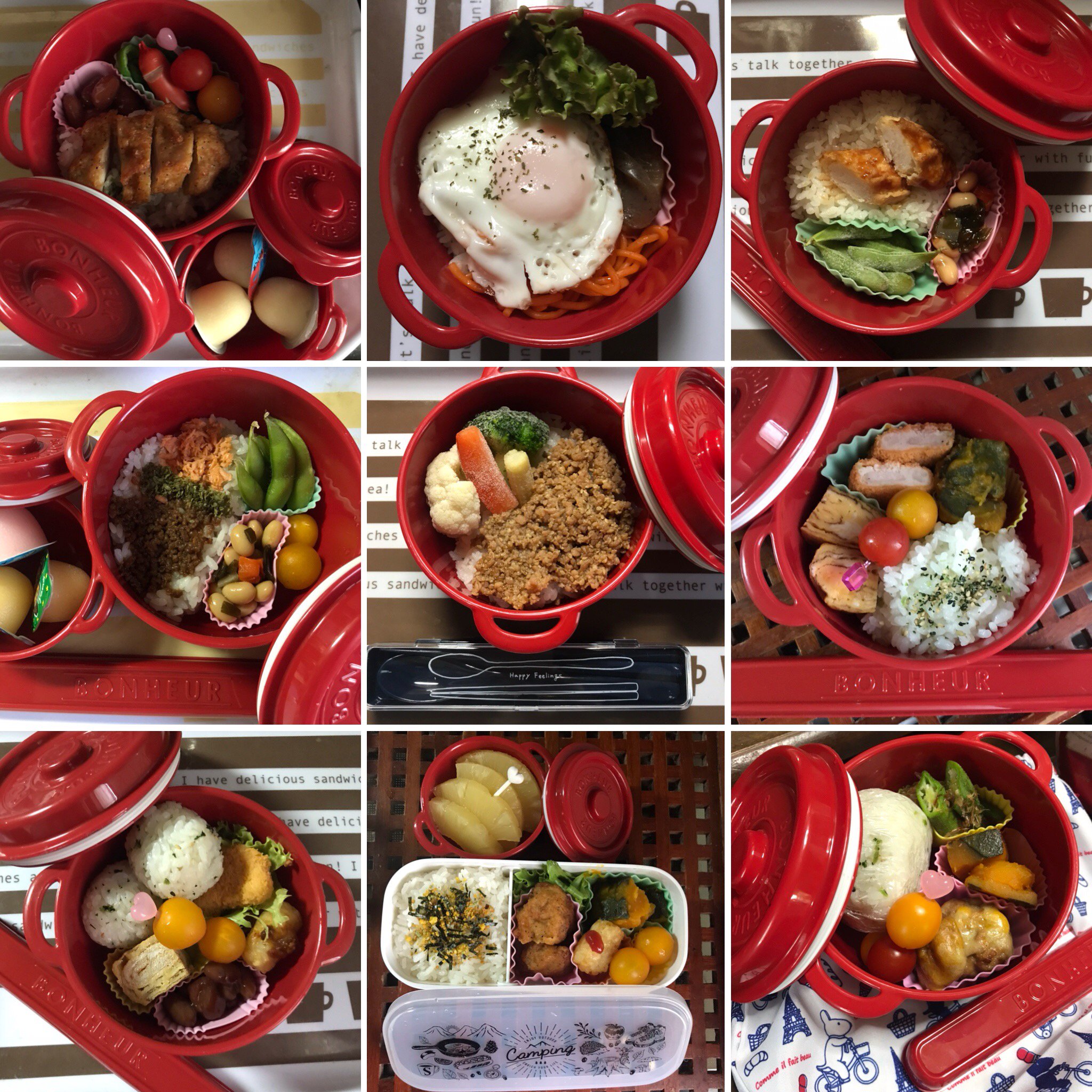 ᓓ ᐠー C V Twitter 自己満足まとめ セリアの赤い鍋型タッパー ボヌールシリーズ は コチコチ冷食詰めでもインスタ映えする神アイテム の実証実験w 中学生 弁当 Jc弁当 時短弁当
