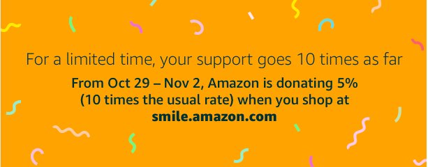PewaukeeScholar's tweet photo. Now through Nov. 2, AmazonSmile is donating 5% (Ten times the usual amount!) to Pewaukee Scholarship Fund Inc. when you shop at https://t.co/WIaE6Wamr4. Get a head start on your holiday shopping and support PHS students after graduation. #winwin #AmazonSmile #StartWithaSmile https://t.co/k37YKjaVuM