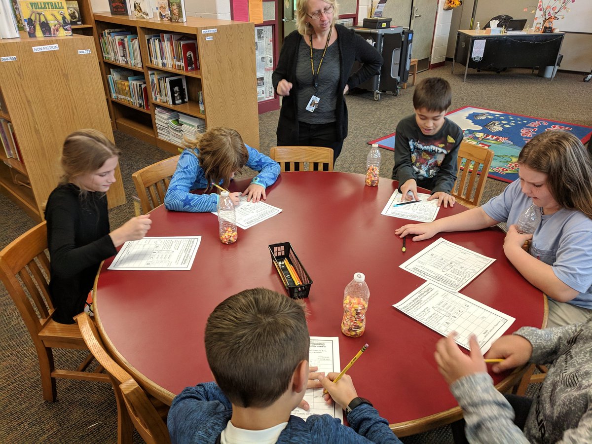 jonesa1228's tweet photo. Can't beat them?! Join them!  Candy corn bottle flipping with 5th grade!  Gathering data on which fill level provides the best flip! #knight_vision2 @RossElemPTO https://t.co/8gZXcBqCQP