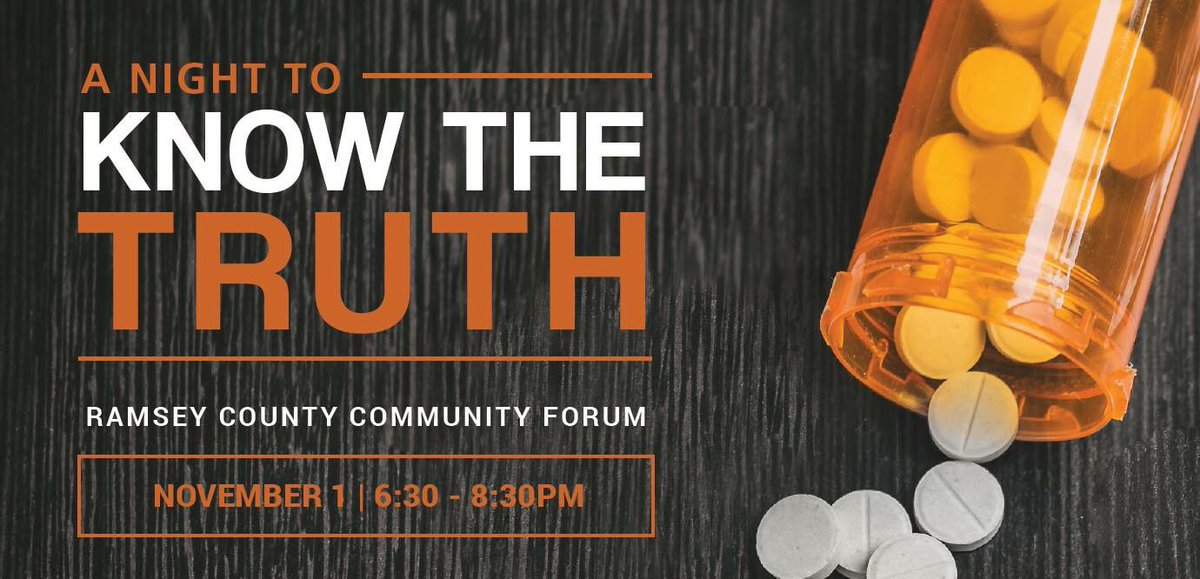 JackSerier's tweet photo. The Ramsey County Sheriff’s Office is committed to taking on the opioid crisis in our community through our #notanotheroverdose campaign.   Please join us November 1st at Bethel University @BethelU https://t.co/v5ekblotaY