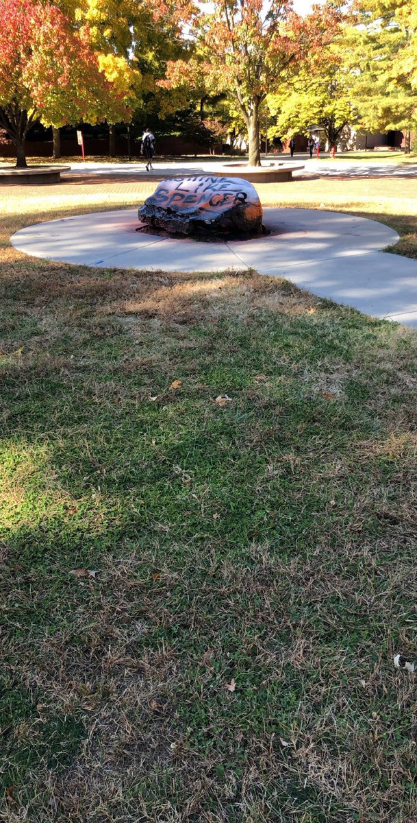 JScavenge's tweet photo. 8. Extracurricular Extravaganza
This is “The Rock” located near the middle of the quadraplex. Many students of all different walks of life may come to this rock to leave their mark on SIUE’s campus.
#SMScavengerHunt18 https://t.co/SBql39z3jU