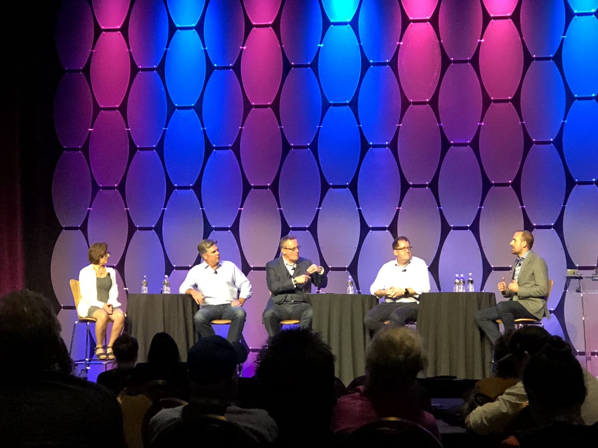 MAMcConnell's tweet photo. Giants of #VacationRental management taking the stage now. Epic way to close the day at #vrmainternational. @vrma @slehmann1 @vacasarentals @TurnKeyVR https://t.co/6UoVfS3X1D