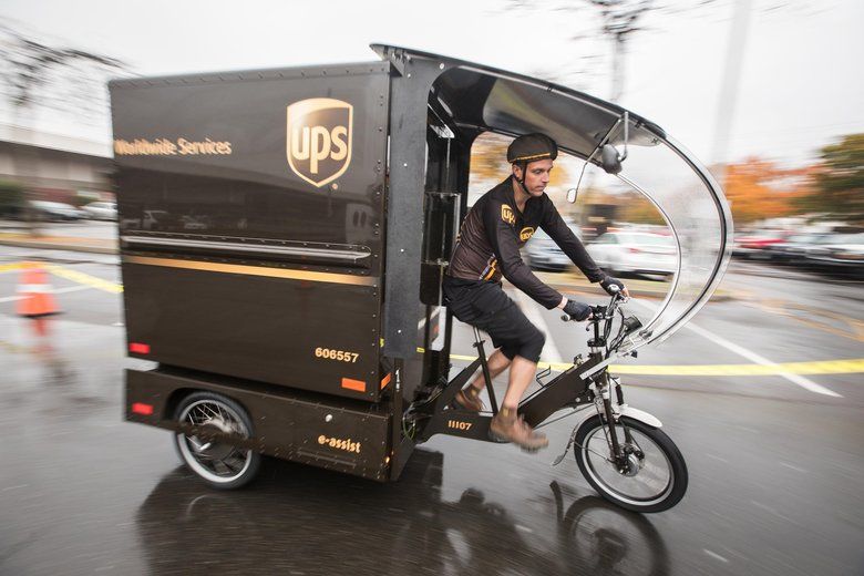 UPS_News's tweet photo. .@UPS launches an electric-assisted tricycle delivery service in #Seattle https://t.co/dXlgCR26ef via @seattletimes https://t.co/J1Gg9LUgfp