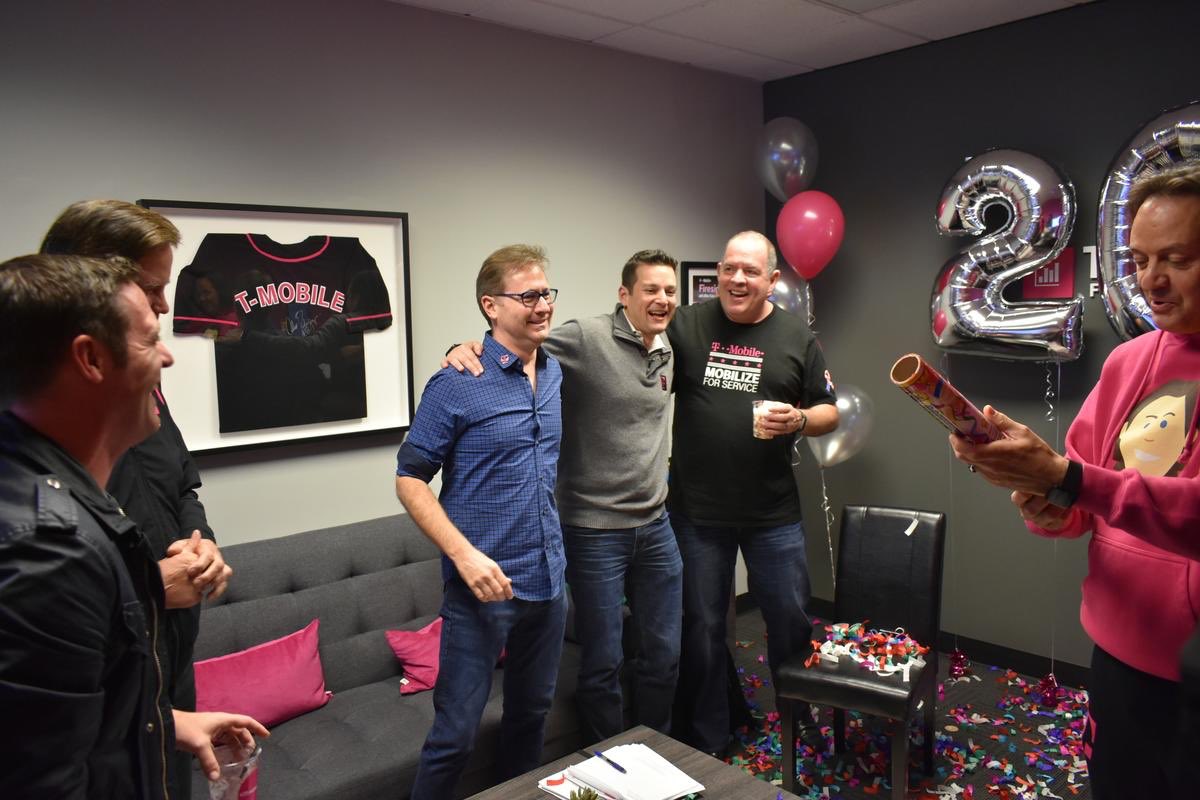 TMobileCFO's tweet photo. Wow only 20 years?? Haha Happy Workiversary @KatzMike! Cheers to many more #TFBRocks!! #20yearsofkatz https://t.co/5xYCPcxDrr