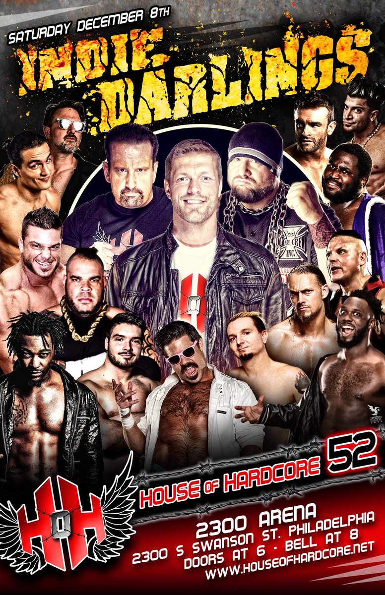 Dec 8th House of Hardcore in PHILLY, PA at @2300Arena 
INDIE DARLINGS
@RJCity1 & @DavidArquette vs. @PlanetTyrus & @RobbieEImpact!
Plus @EdgeRatedR @bullyray5150 @THETOMMYDREAMER & MORE!
Tickets and info
houseofhardcore.net
#RAW