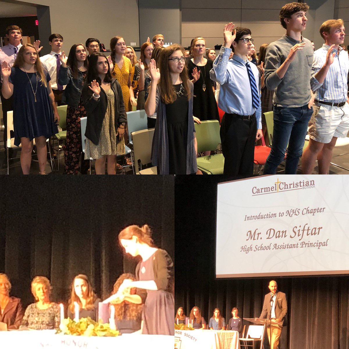 CarmelCougars's tweet photo. Congratulations to our new National Honor Society members who were inducted tonight! #ccsnhs #ccshs https://t.co/S1dwrqgTF7