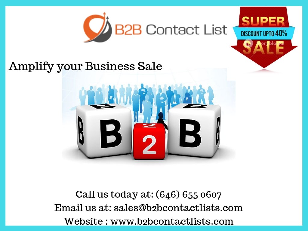 This is a #Special Offer for the #Last Quarter for all our select clients to avail a straight Discount of "#up-to 40%" on all the #Database Categories you may choose.  goo.gl/d5yVai

b2bcontactlists.com/contact-us.html