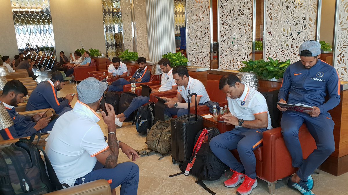BCCI's tweet image. As we wait for the departure announcement from Mumbai, some of them are playing a very popular multiplayer game. #TeamIndia

Any guesses?