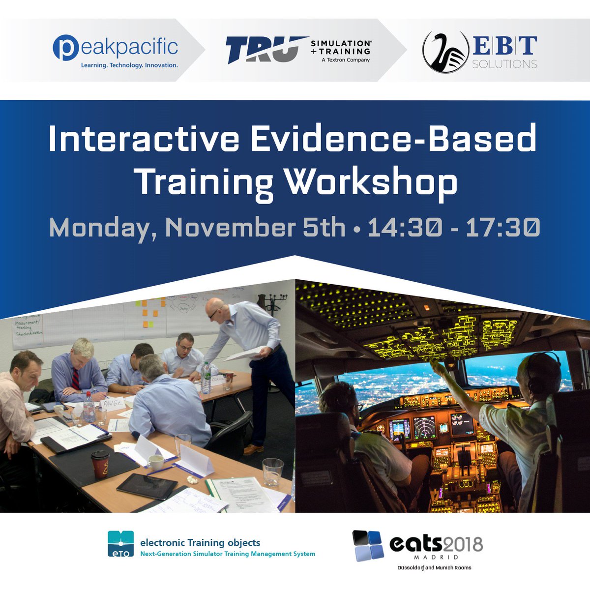 PeakPacific's tweet photo. Learn more about evidence-based training at the EBT Workshop that we are co-hosting with our partners @TRUsimulation and #EBTSolutions at #EATS2018 on Monday, Nov 5th. Register here: https://t.co/u8Safa5CZT
See you there!
#pilottraining #aviationtraining https://t.co/BGhga9iZ9z