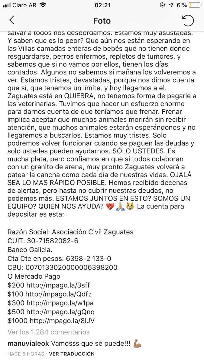 thomashoffer's tweet photo. Si no podes colaborar podes ayudar difundiendo 🙏🏼 https://t.co/3OUGhQMsRf