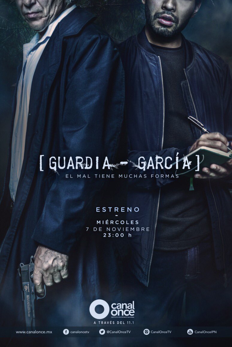 Guardia-García este 7 de noviembre por <a href="/CanalOnceTV/">Canal Once</a>, espero la disfruten.  #guardiagarcia @JavierSC5 @RafaelSNOficial <a href="/XimenaAyala/">Ximena Ayala</a> <a href="/TatianaDelReal/">Tatiana del Real</a>