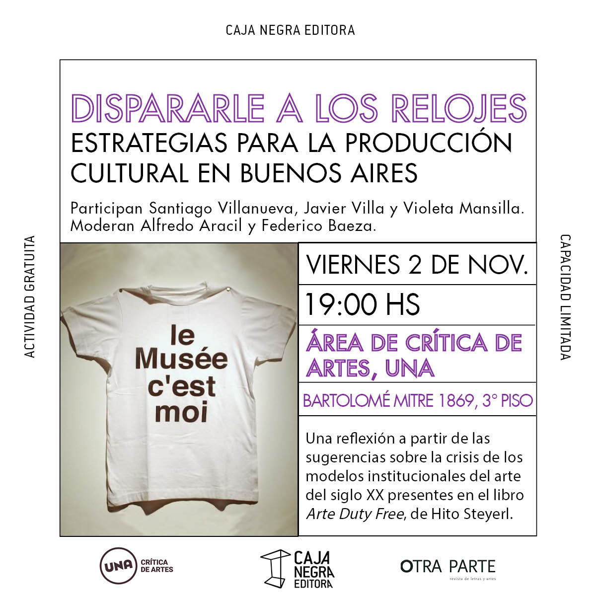 cajanegraedit's tweet photo. #PRESENTACIÓN_CN #STEYERL
"¿Qué forma podría tomar un nuevo modelo de museo público y cómo sería el cambio radical de la noción misma de lo 'público' en ese proceso de pensamiento?" (Hito Steyerl, ARTE DUTY FREE):
https://t.co/MbiaVxAnSu
¡Nos vemos este viernes a las 19 horas! https://t.co/5RpXZCSQLV