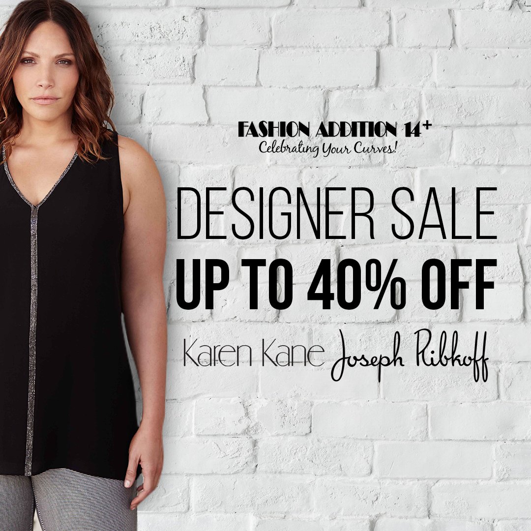 14Addition's tweet image. Save even more!! "With markdowns of up to 40% off you can save even more this week on your favorite pieces from Joseph Ribkoff, Karen Kane, Alembika &amp;amp; Grizsa." #designer #plussize #sale #women #JosephRibkoff #KarenKane #Grizsa #Alembika #sale