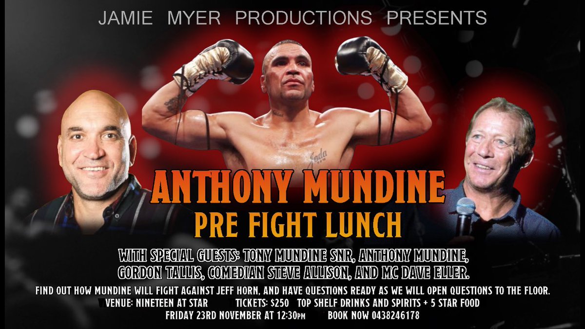JamieMyer's tweet photo. 23rd Nineteen at Star Gold Coast @Anthony_Mundine @lilbigsy @travismeyn https://t.co/2a6DlxXE1q